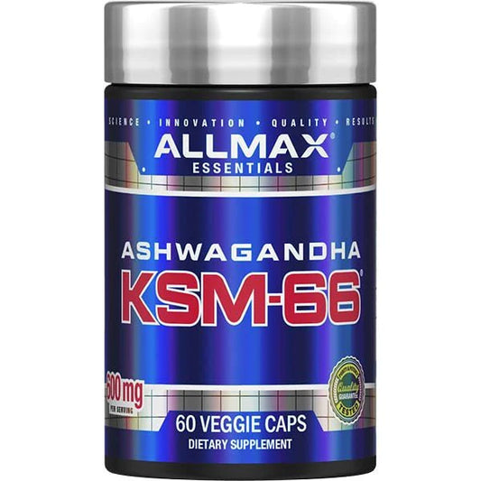 ALLMAX ESSENTIALS ASHWAGANDHA KSM-66 (60 CAPS) - Gym Freak Supplements